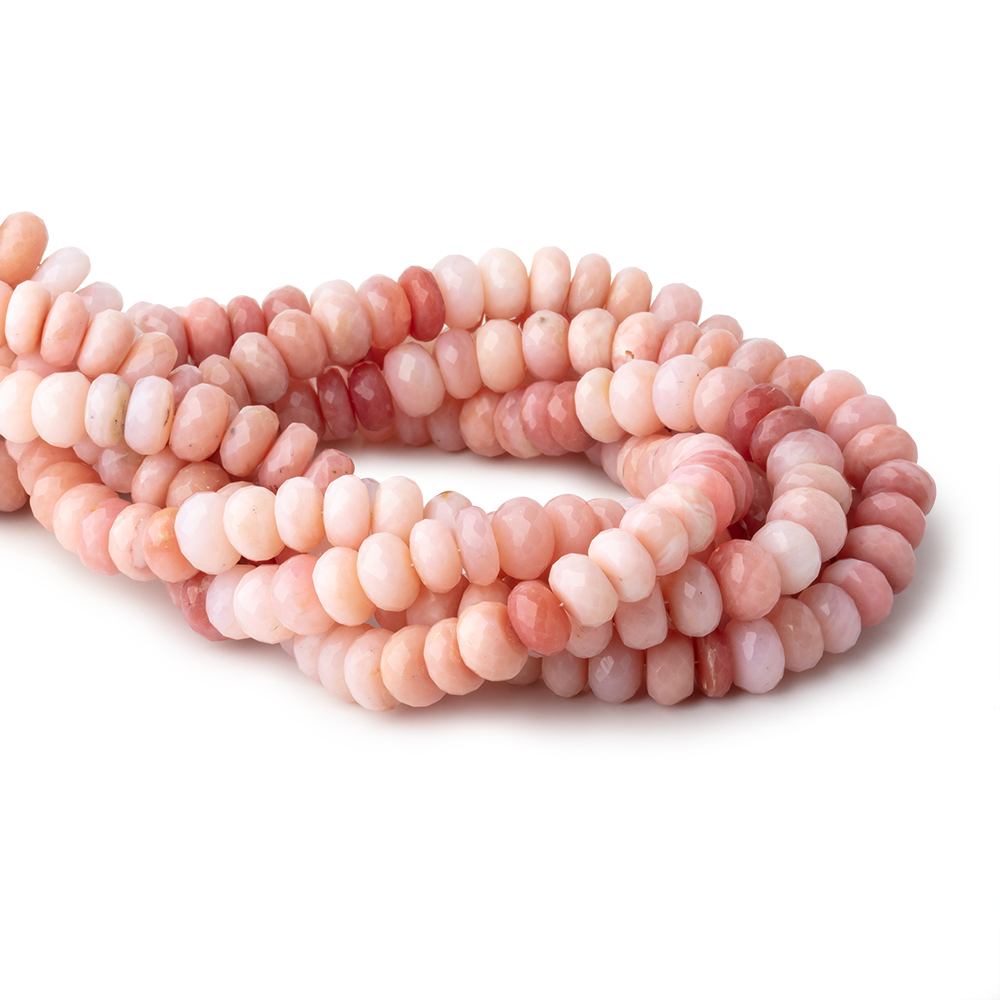 9mm Pink Peruvian Opal Faceted Rondelle Beads 15 inch 70 pieces AA (ONLINE ORDER ONLY)