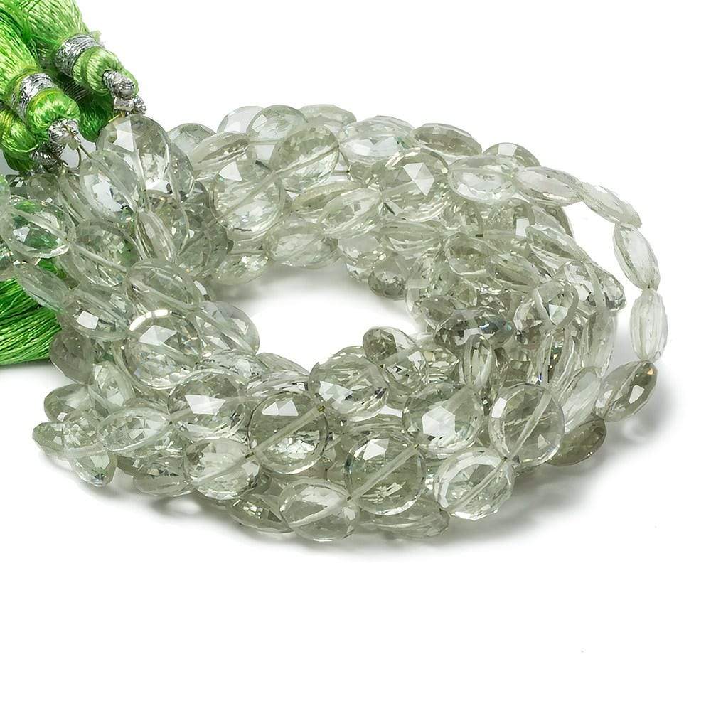 9mm Prasiolite faceted coin beads 8 inch 23 pieces (ONLINE ORDER ONLY)