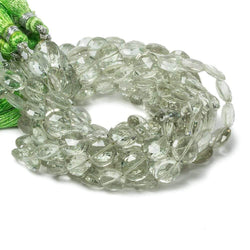 9mm Prasiolite faceted coin beads 8 inch 23 pieces (ONLINE ORDER ONLY)