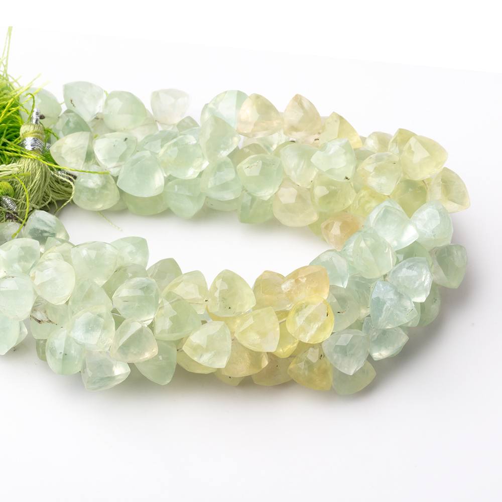 9mm Prehnite Beads Top Drill Trillion Beads 8 inch 50 pieces (ONLINE ORDER ONLY)