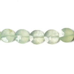 9mm Prehnite faceted coin beads 8 inch 23 pieces (ONLINE ORDER ONLY)