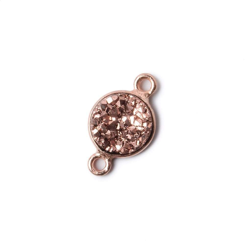 9mm Rose Gold Bezel Metallic Rose Drusy Coin Connector 1 piece (ONLINE ORDER ONLY)