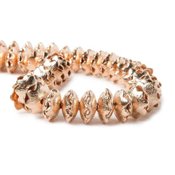 9mm Rose Gold plated Copper Brushed Flower Bead Cap 8 inch 84 pcs (ONLINE ORDER ONLY)