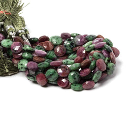 9mm Ruby in Zoisite faceted coin beads 8 inch 23 pieces (ONLINE ORDER ONLY)