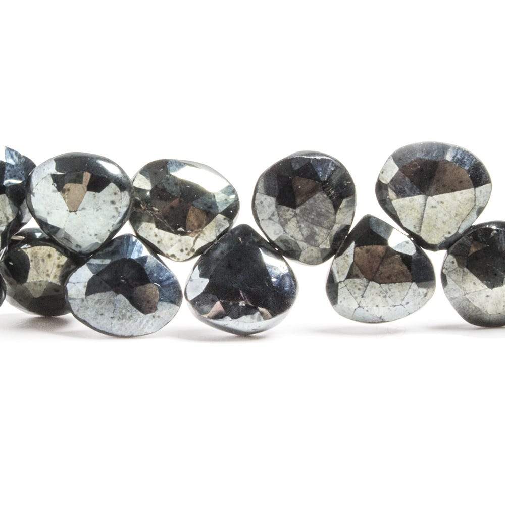 9mm Metallic Black Spinel Faceted Heart Beads 8 inch 43 pieces (ONLINE ORDER ONLY)