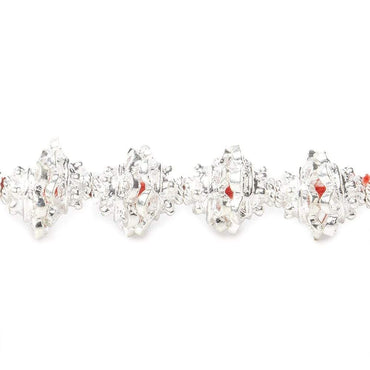 9mm Sterling Silver plated Copper Bead Caps 8 inch 46 pcs (ONLINE ORDER ONLY)