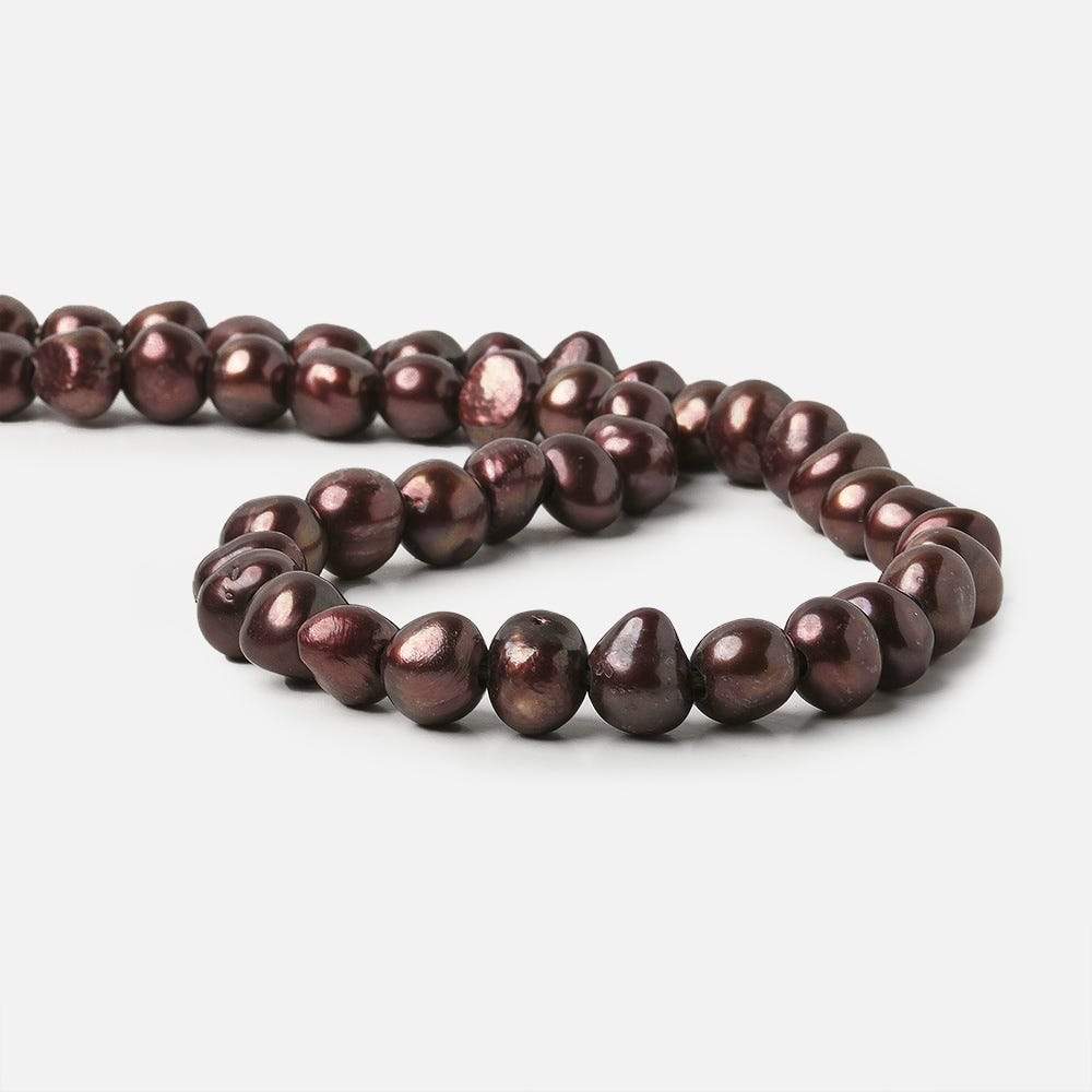 9mm Strawberry Chocolate   Baroque 2.5mm large hole Pearls 15 in. 44 pcs (ONLINE ORDER ONLY)
