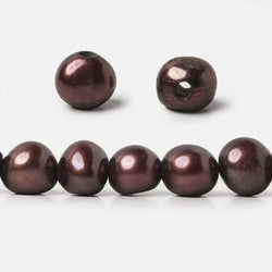 9mm Strawberry Chocolate   Baroque 2.5mm large hole Pearls 15 in. 44 pcs (ONLINE ORDER ONLY)