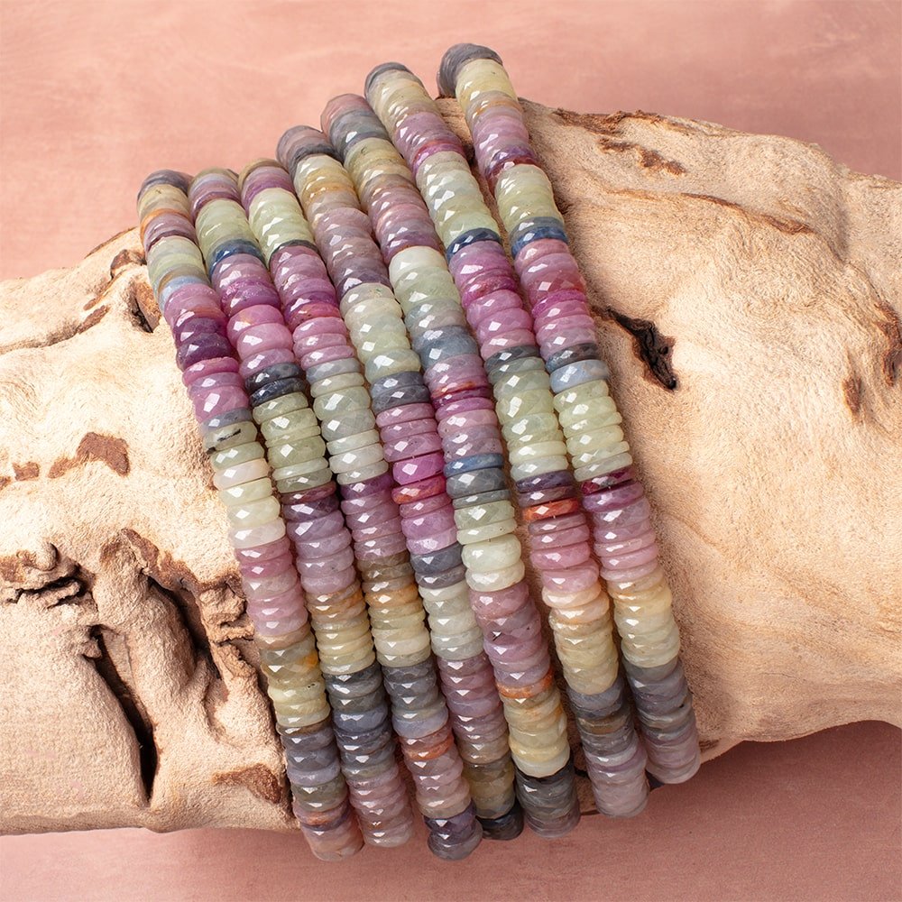 9mm Umba Sapphire Faceted Heishi Beads 8 inch 90 Pieces (ONLINE ORDER ONLY)