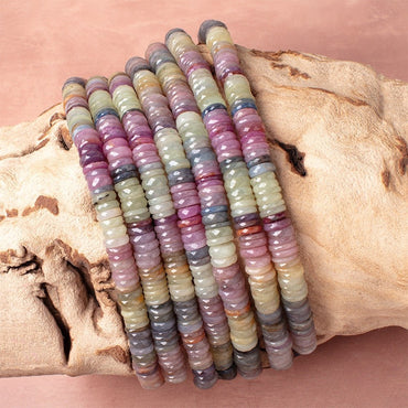 9mm Umba Sapphire Faceted Heishi Beads 8 inch 90 Pieces (ONLINE ORDER ONLY)