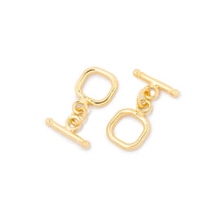 9mm Vermeil Toggle Rounded Square Design 1 piece (ONLINE ORDER ONLY)