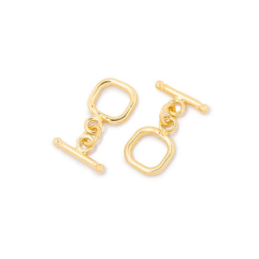 9mm Vermeil Toggle Rounded Square Design 1 piece (ONLINE ORDER ONLY)