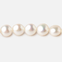 9mm White Button Freshwater Pearl Beads 15 inch 44 pieces (ONLINE ORDER ONLY)