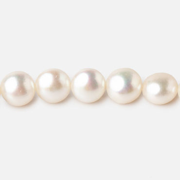 9mm White Button Freshwater Pearl Beads 15 inch 44 pieces (ONLINE ORDER ONLY)