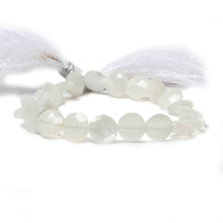 9mm White Moonstone faceted coin beads 8 inch 23 pieces (ONLINE ORDER ONLY)