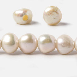 9x10-10x11mm Off White Baroque Large Hole Pearls 15 inch 40 pcs (ONLINE ORDER ONLY)