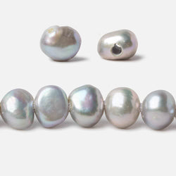 9x10-12x9mm Rose Silver Baroque 2.5mm large hole Freshwater Pearl 15 in 43 pcs (ONLINE ORDER ONLY)