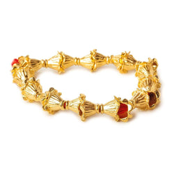 9x10mm 22kt Gold Plated Copper Bead Cap Flower With Rolled Edge 8 inch 24 pieces (ONLINE ORDER ONLY)