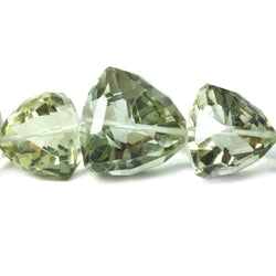 9x10x10mm-18x17x17mm Prasiolite Straight Drilled Faceted Trillion Beads, AAA Grade, 37 pieces (ONLINE ORDER ONLY)