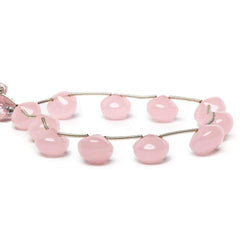 9x11-9x13mm Petal Pink Chalcedony Plain Candy Kiss 8 inch 11 beads (ONLINE ORDER ONLY)