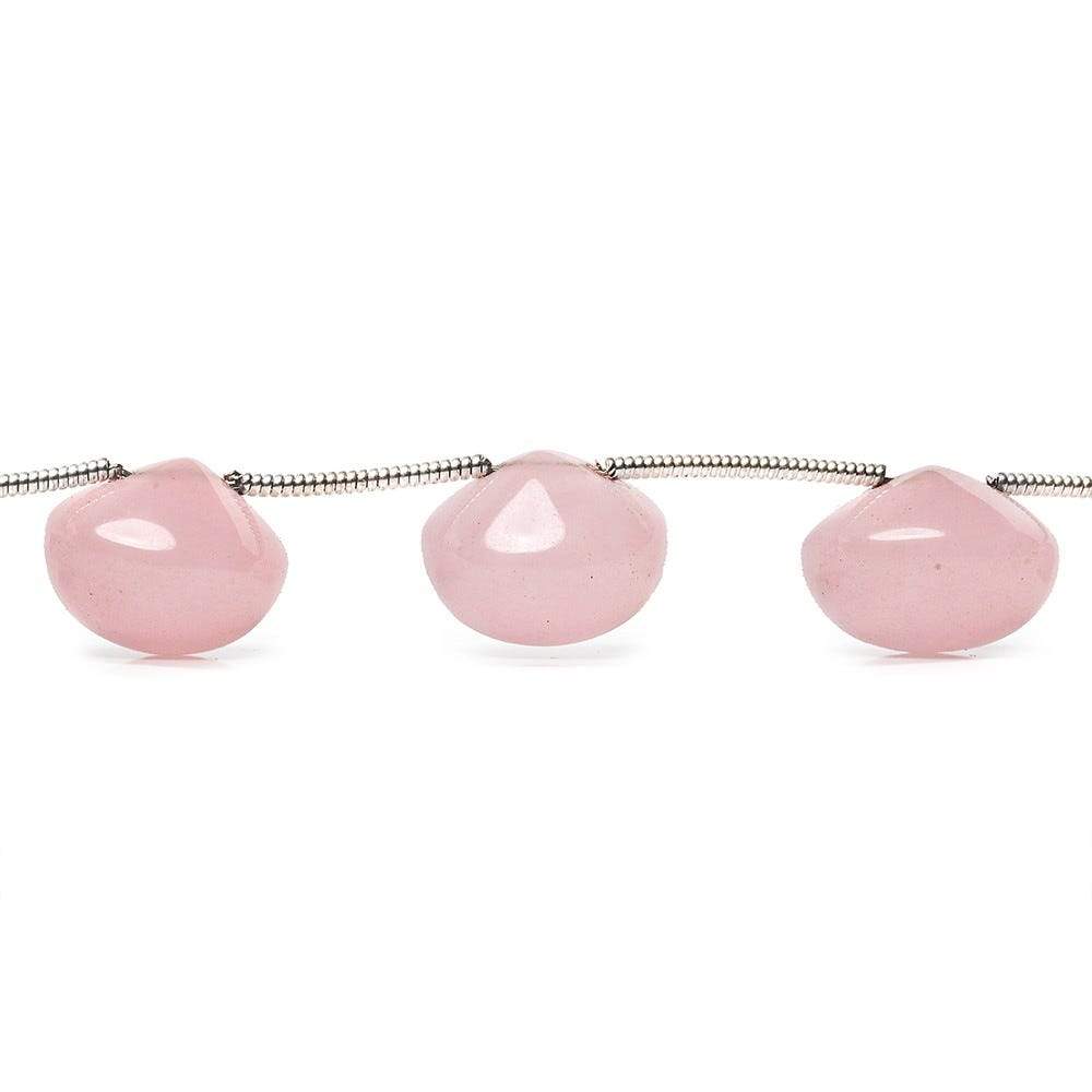 9x11-9x13mm Petal Pink Chalcedony Plain Candy Kiss 8 inch 11 beads (ONLINE ORDER ONLY)