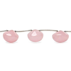 9x11-9x13mm Petal Pink Chalcedony Plain Candy Kiss 8 inch 11 beads (ONLINE ORDER ONLY)