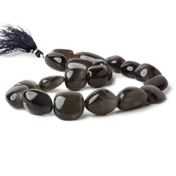 9x13mm - 11x20mm Platinum Grey Moonstone plain nuggets 14.5 inch 19 beads A (ONLINE ORDER ONLY)