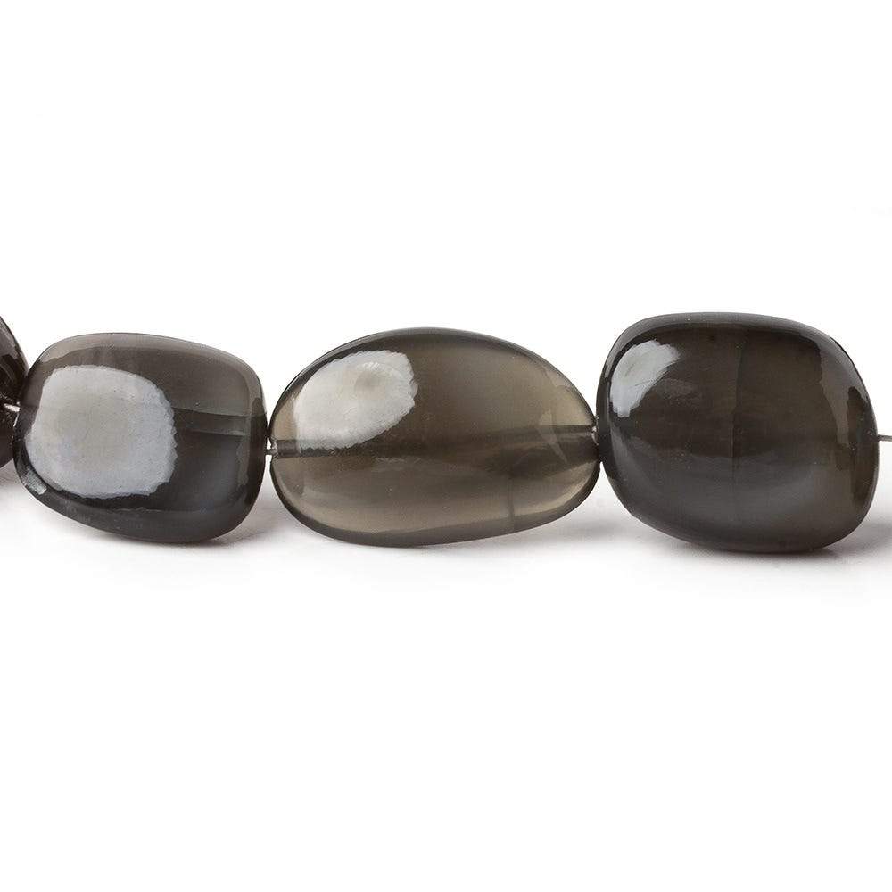 9x13mm - 11x20mm Platinum Grey Moonstone plain nuggets 14.5 inch 19 beads A (ONLINE ORDER ONLY)
