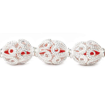 9x13mm Sterling Silver Plated Copper Bead Cap Filigree Design 8 inch 24 pcs (ONLINE ORDER ONLY)