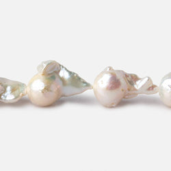 9x14-11x16mm Off White Flame Ball Ultra Baroque Freshwater Pearls 16 inch 18 pieces A grade (ONLINE ORDER ONLY)