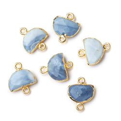 9x14mm Gold Leafed Owyhee Denim Opal Faceted Half Moon Focal 1 Connector (ONLINE ORDER ONLY)