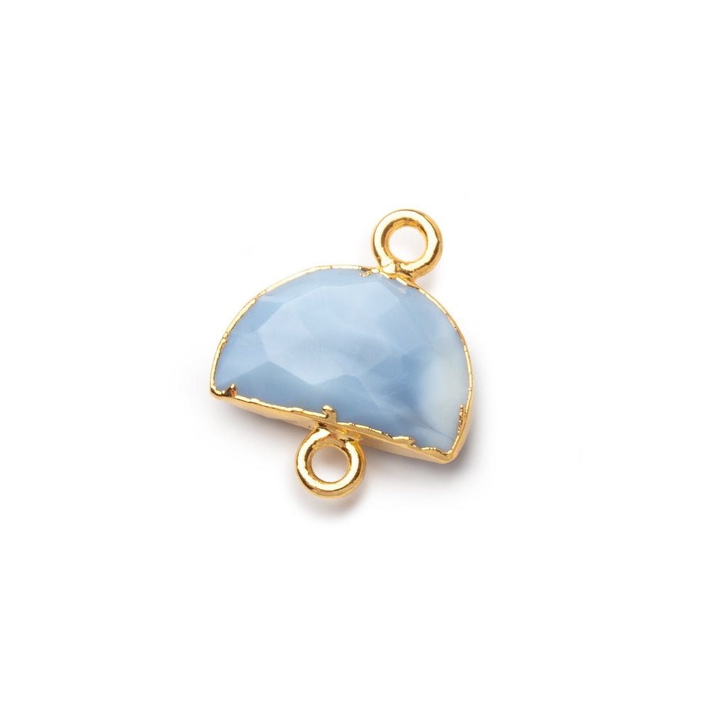 9x14mm Gold Leafed Owyhee Denim Opal Faceted Half Moon Focal 1 Connector (ONLINE ORDER ONLY)
