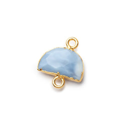 9x14mm Gold Leafed Owyhee Denim Opal Faceted Half Moon Focal 1 Connector (ONLINE ORDER ONLY)