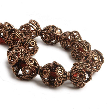 9x15mm Copper Bead Cap Twisted Rope Filigree Design 8 inch 24 pcs (ONLINE ORDER ONLY)