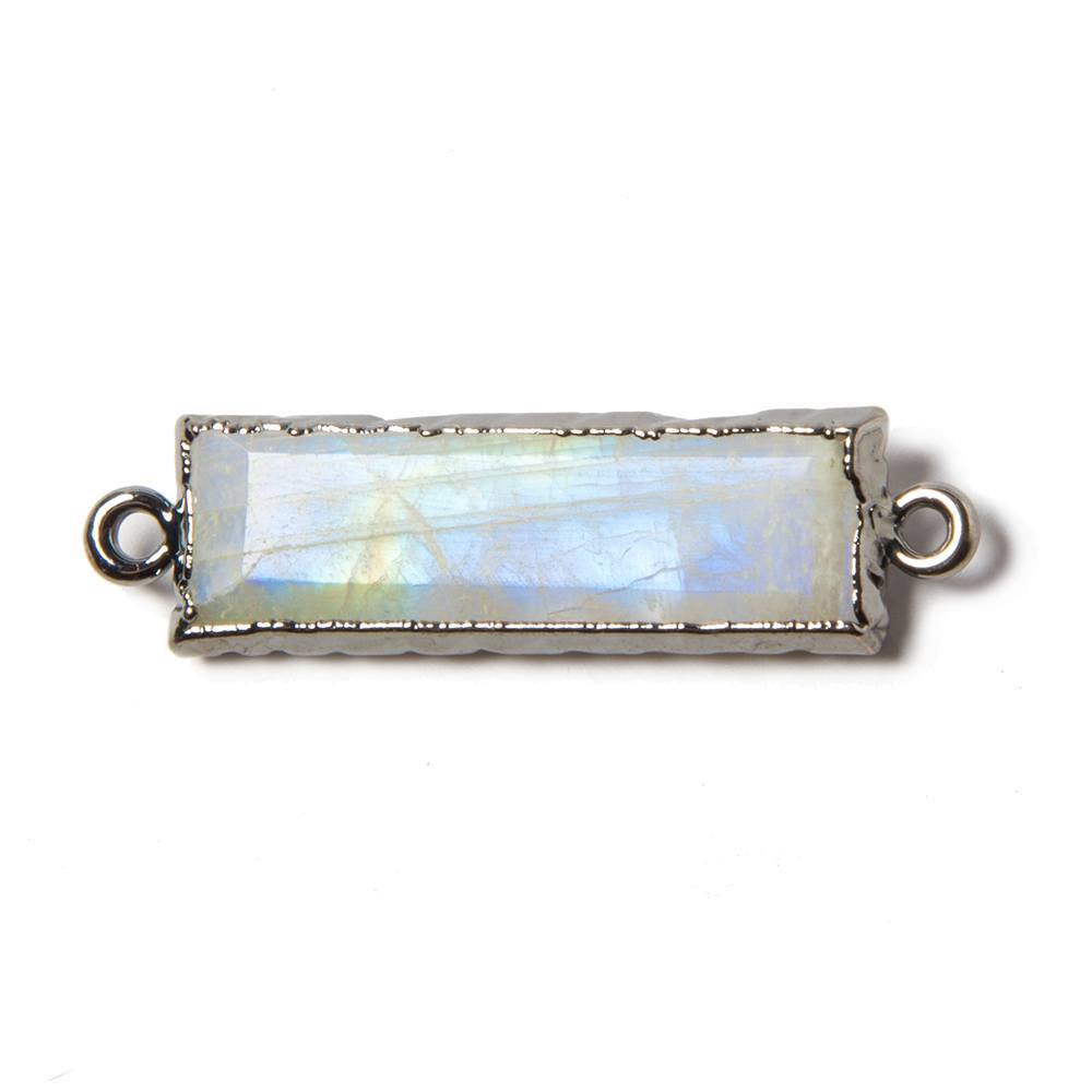 9x36mm Black Gold Leafed Rainbow Moonstone Faceted Bar Connector 1 piece (ONLINE ORDER ONLY)
