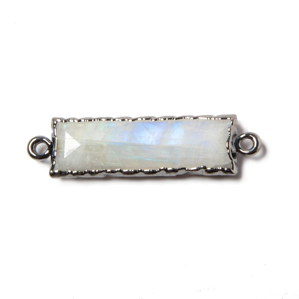 9x36mm Black Gold Leafed Rainbow Moonstone Faceted Bar Connector 1 piece (ONLINE ORDER ONLY)