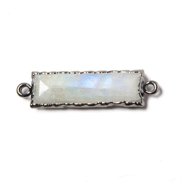 9x36mm Black Gold Leafed Rainbow Moonstone Faceted Bar Connector 1 piece (ONLINE ORDER ONLY)