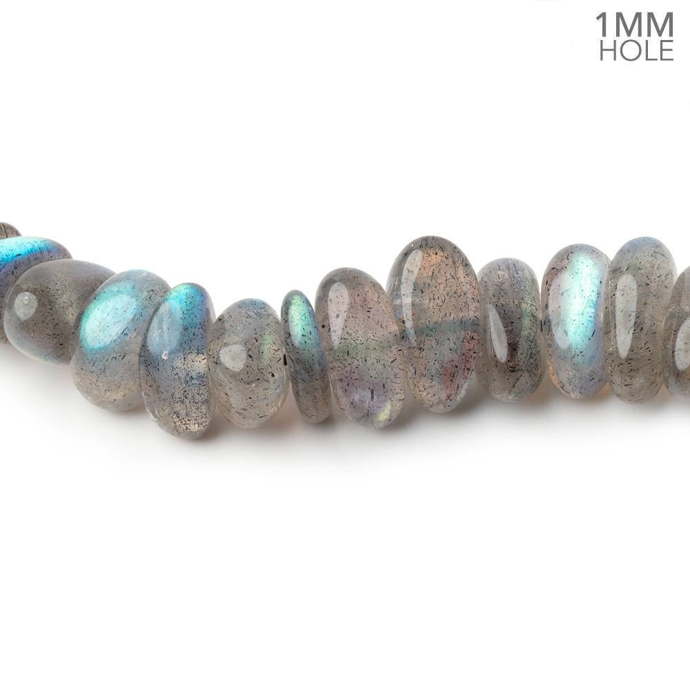 9x4-12x4mm Labradorite Plain Nugget 16 inch 94 Beads 1mm Hole AA (ONLINE ORDER ONLY)