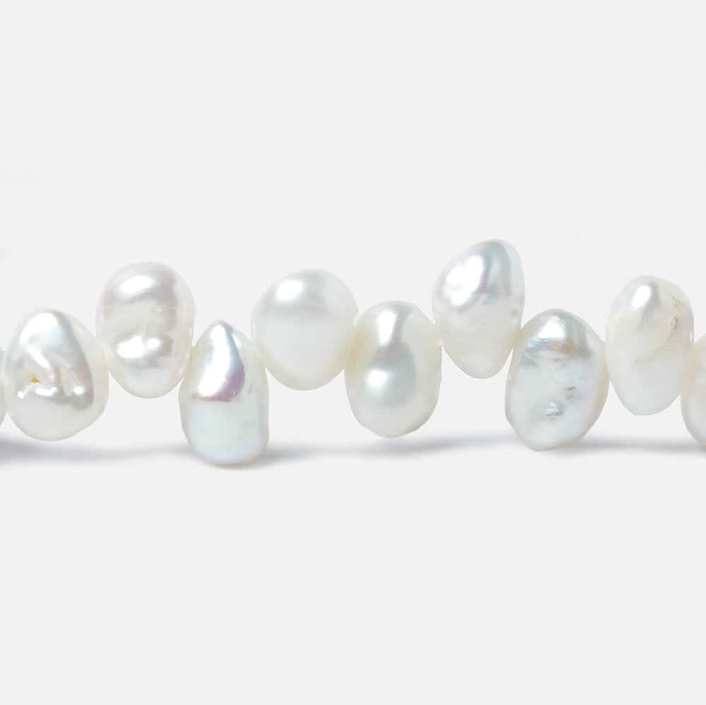 9x5-11x6mm White Top Drill Keshi Freshwater Pearl Beads 15 inch 74 pieces (ONLINE ORDER ONLY)
