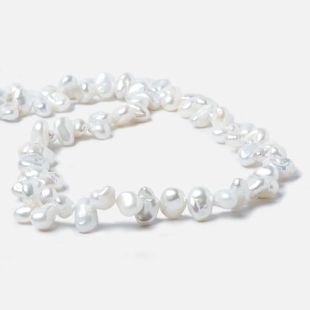 9x5-11x6mm White Top Drill Keshi Freshwater Pearl Beads 15 inch 74 pieces (ONLINE ORDER ONLY)