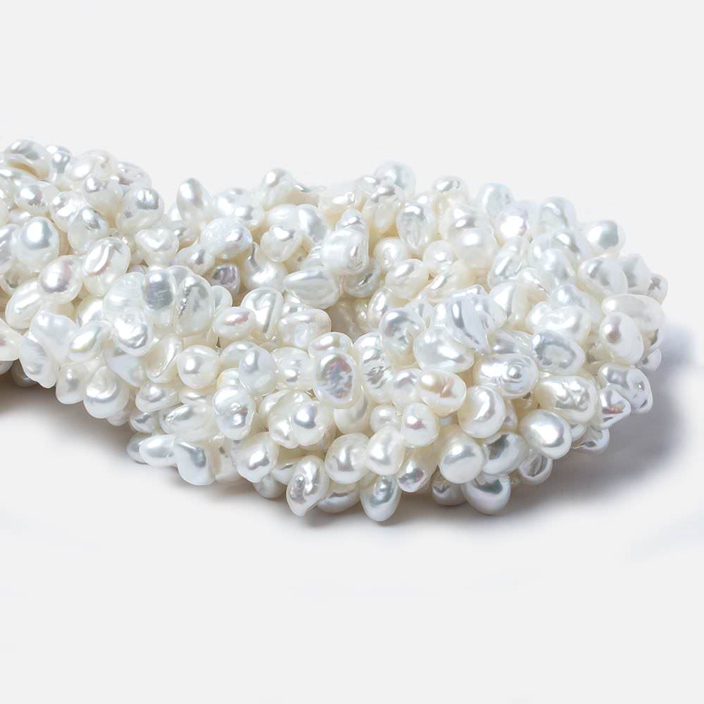 9x5-11x6mm White Top Drill Keshi Freshwater Pearl Beads 15 inch 74 pieces (ONLINE ORDER ONLY)