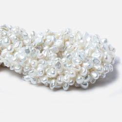 9x5-11x6mm White Top Drill Keshi Freshwater Pearl Beads 15 inch 74 pieces (ONLINE ORDER ONLY)