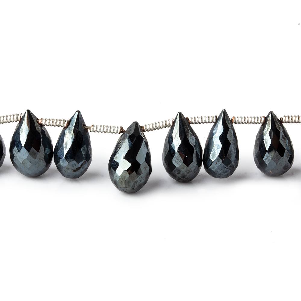 9x5-11x7mm Metallic Black Spinel Tear Drops 8 inch 30 beads (ONLINE ORDER ONLY)
