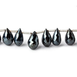 9x5-11x7mm Metallic Black Spinel Tear Drops 8 inch 30 beads (ONLINE ORDER ONLY)