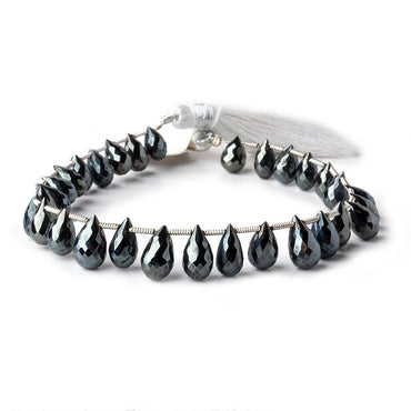 9x5-11x7mm Metallic Black Spinel Tear Drops 8 inch 30 beads (ONLINE ORDER ONLY)
