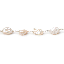 9x5-12x6mm Peach Keshi Pearls on .925 Silver Chain (ONLINE ORDER ONLY)