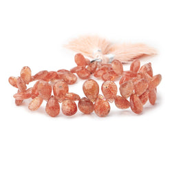 9x5-13x9mm Sunstone faceted pear beads 8 inches 55 pieces AAA (ONLINE ORDER ONLY)