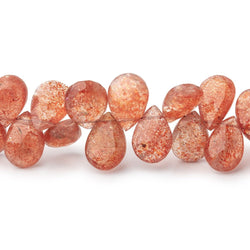 9x5-13x9mm Sunstone faceted pear beads 8 inches 55 pieces AAA (ONLINE ORDER ONLY)