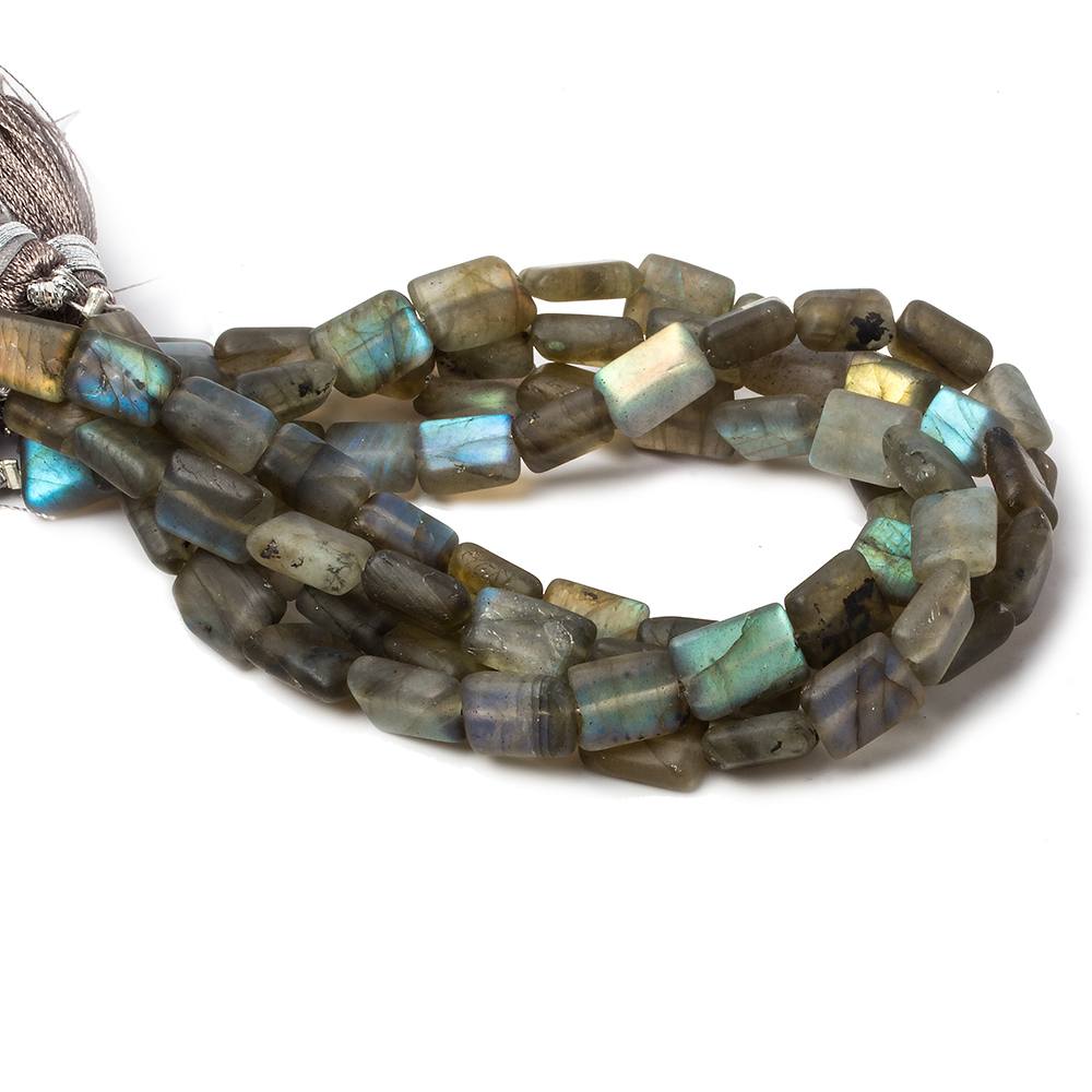 9x6-10x6mm Matte Labradorite plain rectangle beads 7.5 inch 20 pieces (ONLINE ORDER ONLY)