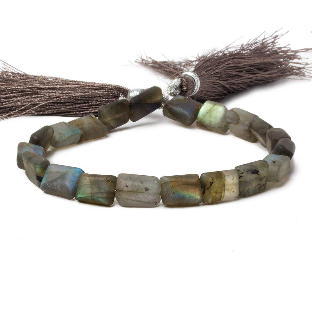 9x6-10x6mm Matte Labradorite plain rectangle beads 7.5 inch 20 pieces (ONLINE ORDER ONLY)